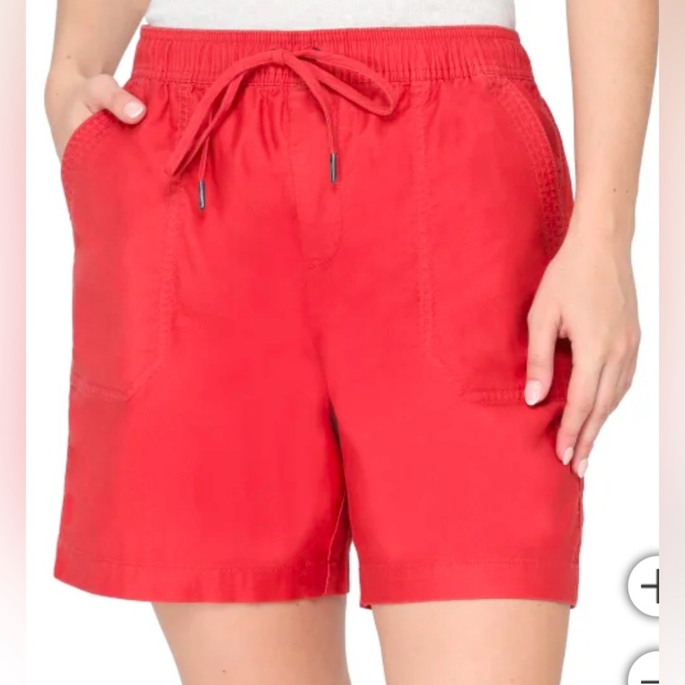 Tahari Women's Cotton Stretch Pull-on Short | Brick red